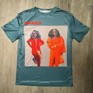 Smard green and red graphic tee Size S